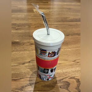 Kate Spade Like A Book Insulated 20oz Tumbler Cup Library Bookshelf RARE